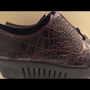 OPENING CEREMONY lizard pattern leather wedge